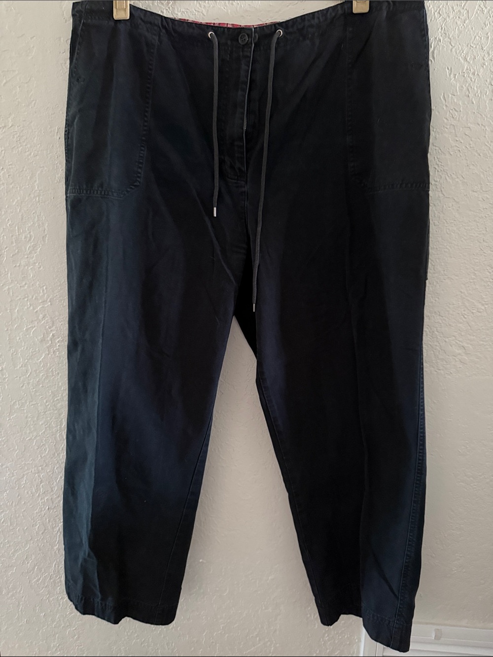 Ralph Lauren 22W Black Casual Drawstring Cotton Pants Chino  Preowned